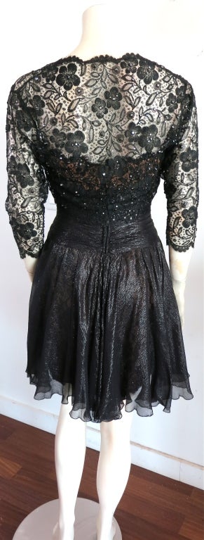 Vintage BOB MACKIE 1980 crystal embellished lace dress & jacket 4