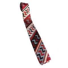 Vintage EMILIO PUCCI 1970'S Abstract geometric silk square tie