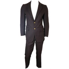 Vintage YVES SAINT LAURENT 1970's Men's dark brown suit