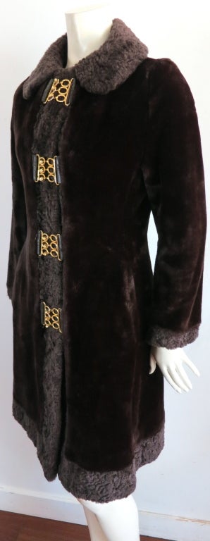 Vintage ED MILLSTEIN 1960's faux fur coat In Good Condition In Newport Beach, CA