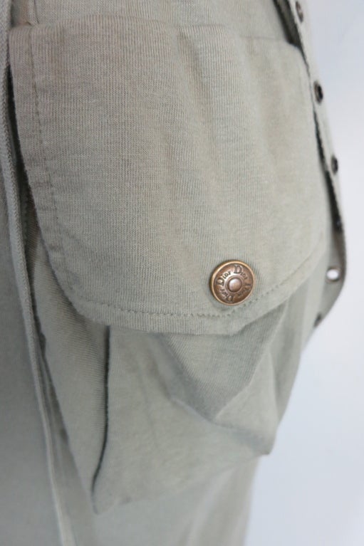 CHRISTIAN DIOR Green knit lacing detail tank dress 5
