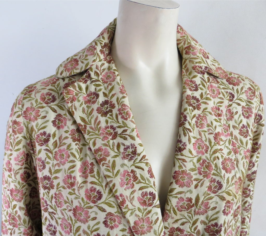 ISABEL TOLEDO 1990's era floral jacquard coat