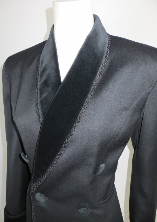 Vintage CHRISTIAN DIOR 1980's era black tuxedo jacket