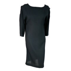 Vintage LANVIN PARIS 1970's era cowl back draped dress