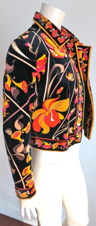 Vintage EMILIO PUCCI 1960's geometric floral velvet jacket 1
