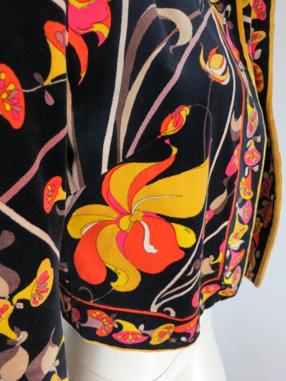 Vintage EMILIO PUCCI 1960's geometric floral velvet jacket 2