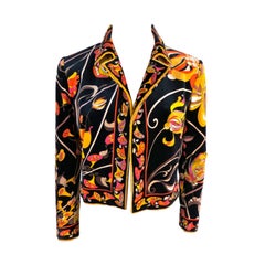 Vintage EMILIO PUCCI 1960's geometric floral velvet jacket