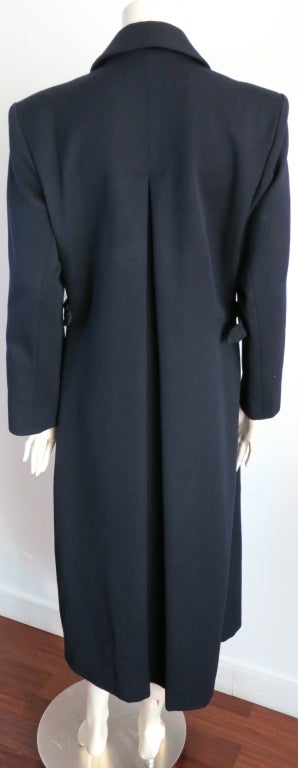 Vintage CHRISTIAN DIOR 1980's era navy wool logo button coat 1