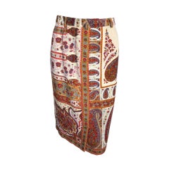 ETRO MILANO paisley printed chenille skirt