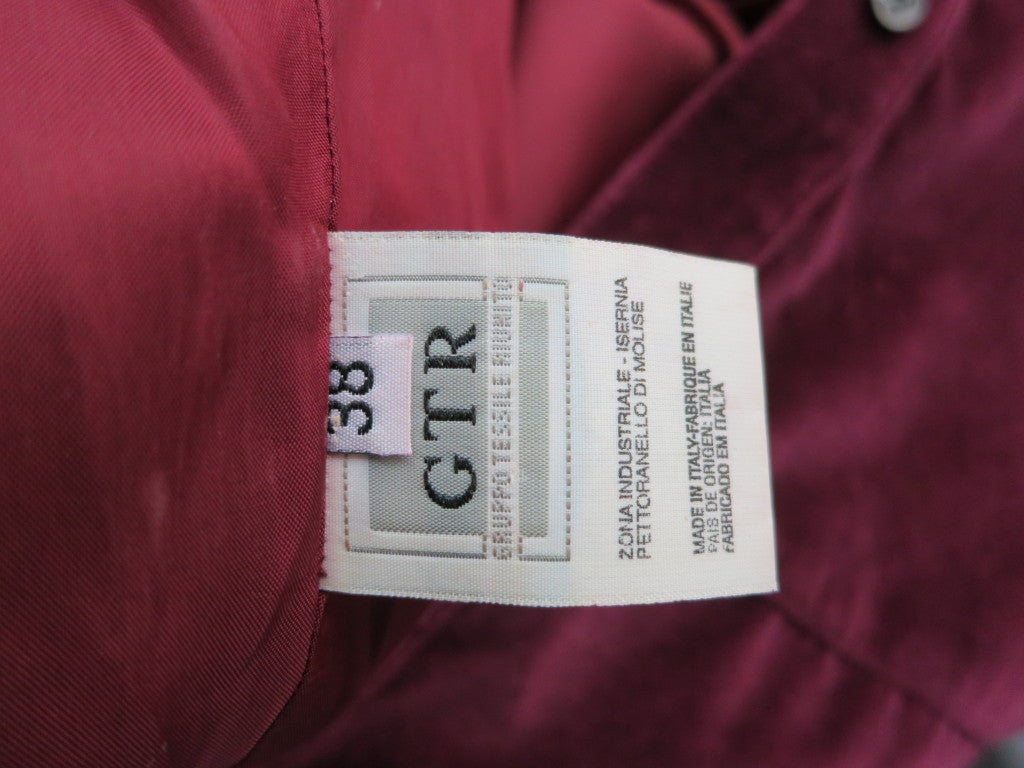 Original HELMUT LANG 1997 velvet plum shirt dress 5