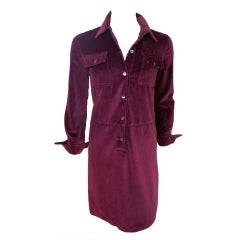 Original HELMUT LANG 1997 velvet plum shirt dress