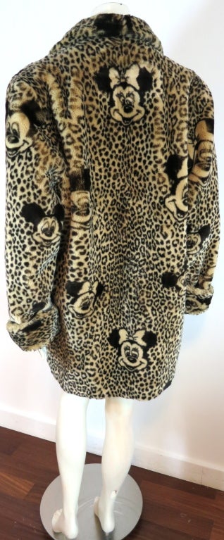 1992 Mini & Mickey Mouse cheetah print faux fur coat from France 2