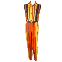 Vintage RIFAT OZBEK bold stripe two piece ensemble