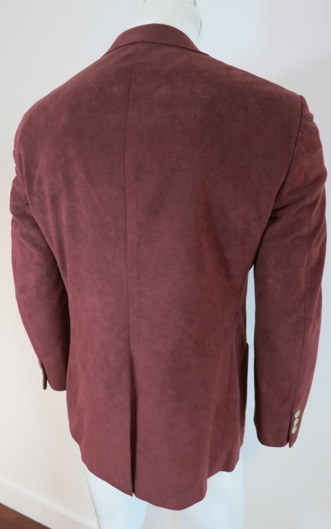Vintage HALSTON 1970's era Men's Halsuede burgundy blazer For Sale 1