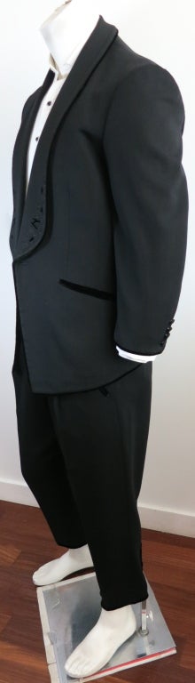 Vintage MATSUDA JAPAN 1980 Men's velvet applique tuxedo suit 2