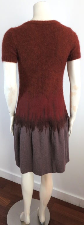 NINA RICCI by Olivier Theyskens needle punch ombré sweater dress For Sale 1