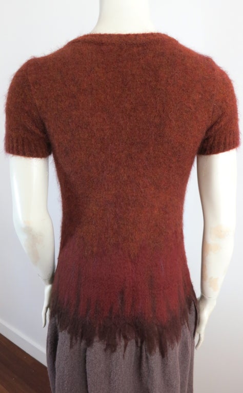 NINA RICCI by Olivier Theyskens needle punch ombré sweater dress For Sale 2