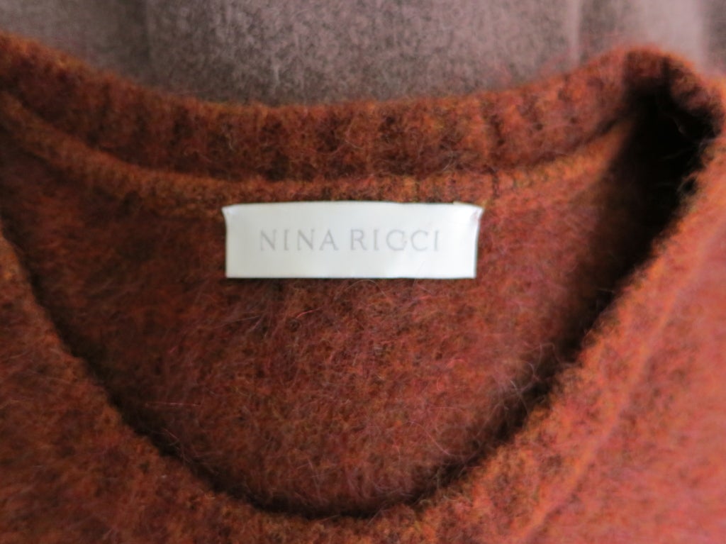 NINA RICCI by Olivier Theyskens needle punch ombré sweater dress For Sale 3