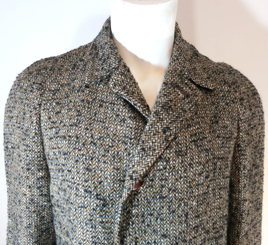 Vintage BRIARGLEN CHEVIOT men's herringbone tweed coat