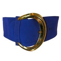 Vintage DONNA KARAN 1980's wide purple & gold belt