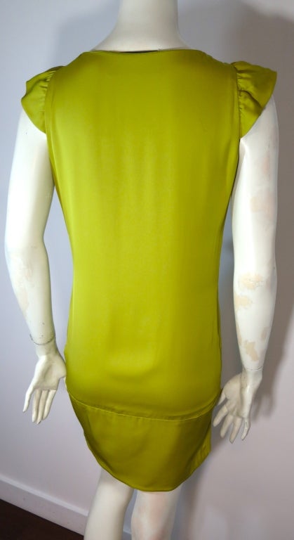 Women's VALENTINO Chartreuse silk charmeuse dress