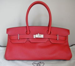 New HERMES PARIS 42cm Gaultier Rouge Garance Clemence Birkin Bag