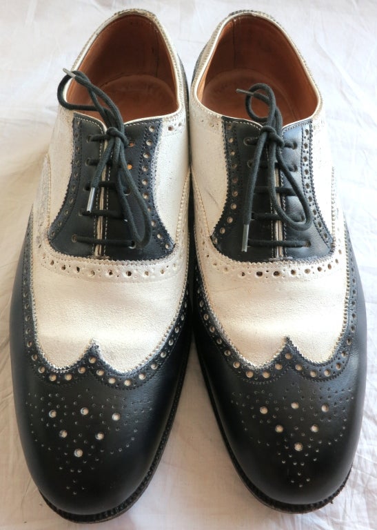 mens black and white spectator shoes