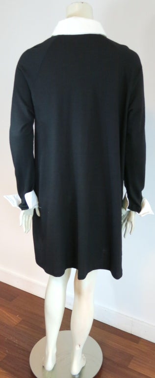 GEOFFREY BEENE black & white trapeze shirt dress For Sale 1
