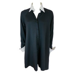 Vintage GEOFFREY BEENE black & white trapeze shirt dress