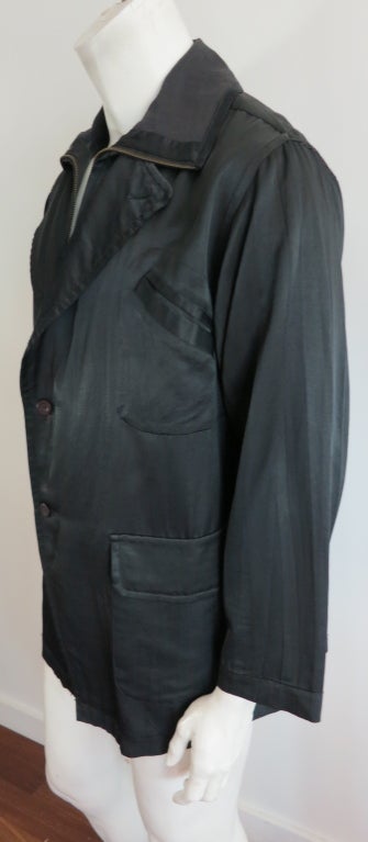 Men's Vintage MATSUDA JAPAN 1980's sateen double layer look jacket For Sale