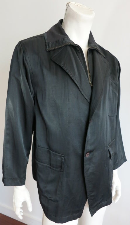 Vintage MATSUDA JAPAN 1980's sateen double layer look jacket For Sale 2