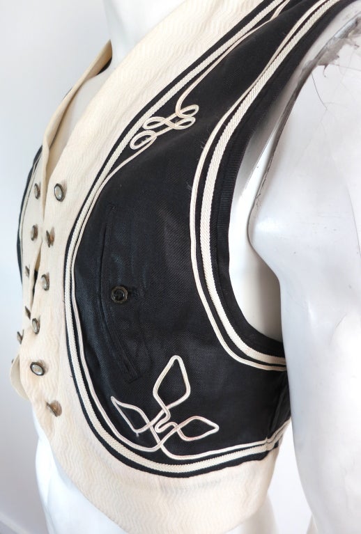 Vintage MATSUDA JAPAN 1980's soutache detail cropped bolero vest 1