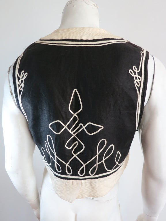 Vintage MATSUDA JAPAN 1980's soutache detail cropped bolero vest 2