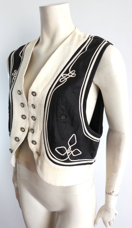 Vintage MATSUDA JAPAN 1980's soutache detail cropped bolero vest 3