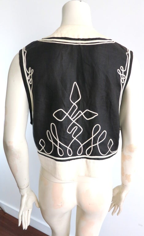 Vintage MATSUDA JAPAN 1980's soutache detail cropped bolero vest 4