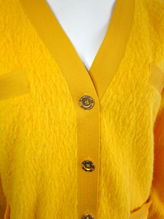 Women's Vintage NINA RICCI 1970's golden yellow wool & alpaca jacket