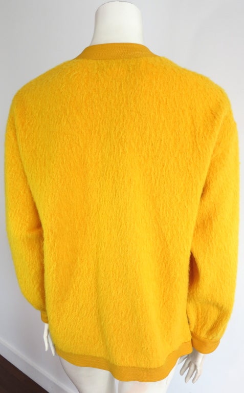 Vintage NINA RICCI 1970's golden yellow wool & alpaca jacket 2