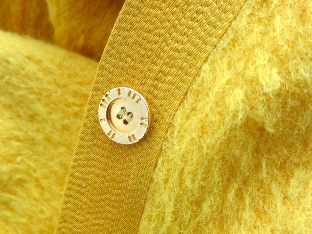 Vintage NINA RICCI 1970's golden yellow wool & alpaca jacket 4