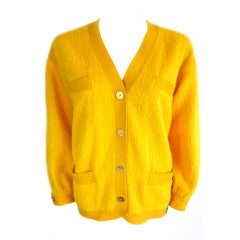 Vintage NINA RICCI 1970's golden yellow wool & alpaca jacket