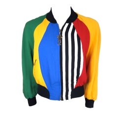 Vintage MOSCHINO ITALY 1993 Color blocked bomber jacket