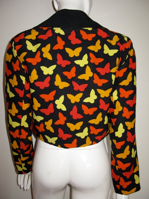 Vintage GALANOS 1980's era butterfly printed jacket 2