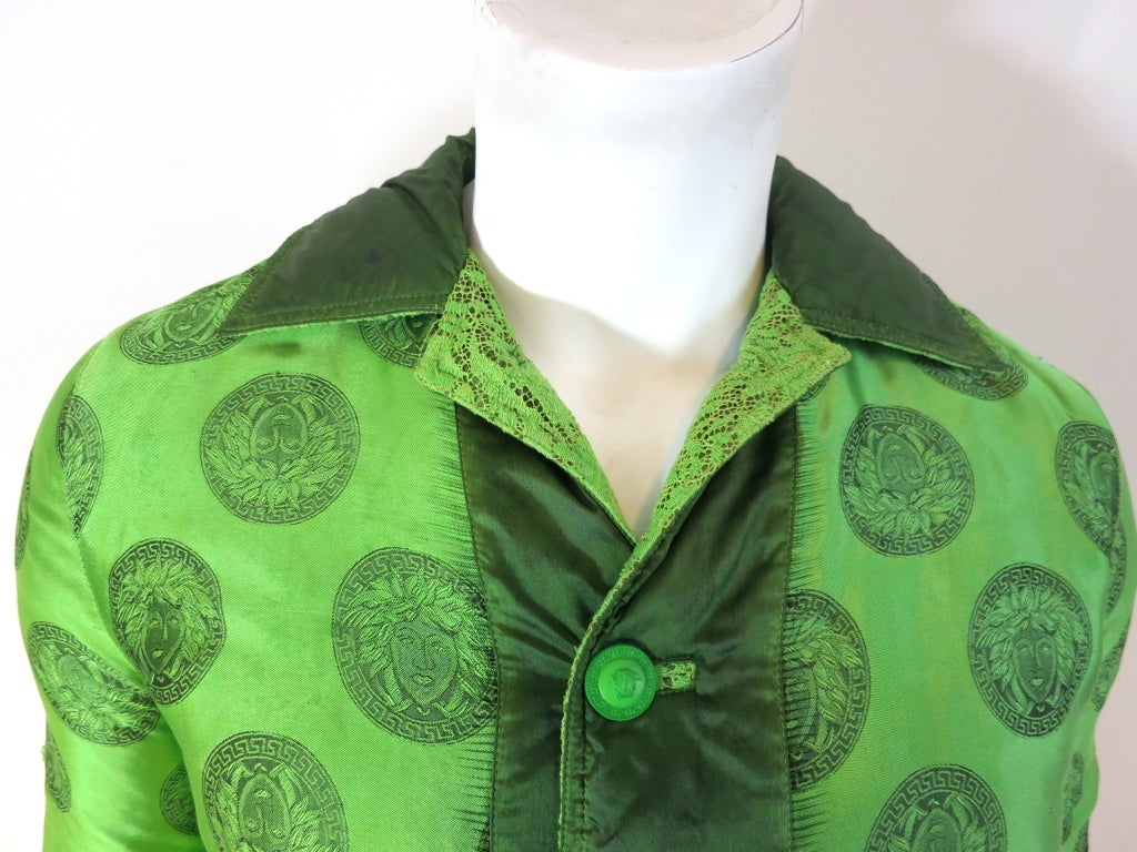 GIANNI VERSACE Men's 1990 Medusa medallion satin puffer jacket