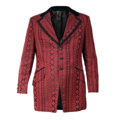 Retro 1970's era men's jacquard tapestry weave dinner jacket