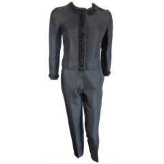 PRADA MILANO Embellished silk pant suit