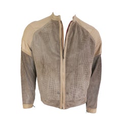 Vintage GIANFRANCO FERRE Men's perforated suede & leather jacket