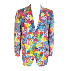 Retro LILY PULITZER 1970 Men's Stuff printed patchwork blazer