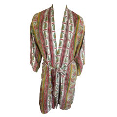 Vintage TURNBULL & ASSER 60's paisley & cannabis leaf silk robe
