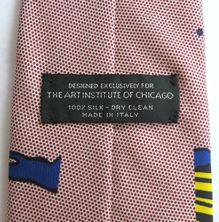 Men's ROY LICHTENSTEIN Art Institute of Chicago printed silk necktie
