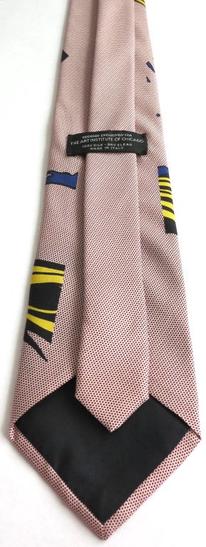 ROY LICHTENSTEIN Art Institute of Chicago printed silk necktie 1