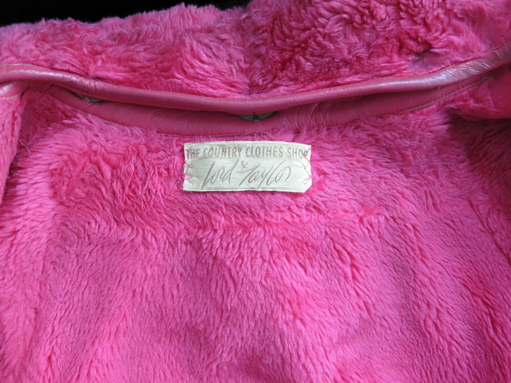 Vintage BONNIE CASHIN / SILLS 1960's pink Angola leather coat 7